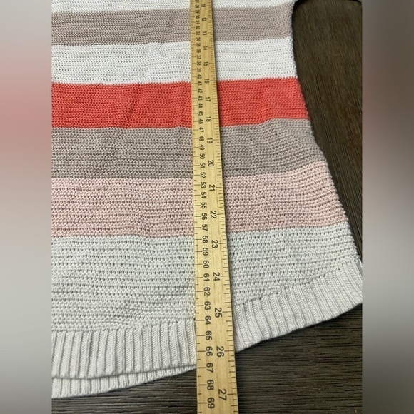 Old Navy Sweater Womens Sz XL Beige Brown Striped Drop Shoulder Pullover - Picture 6 of 7